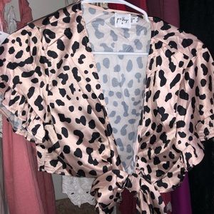princess polly cheetah tie top size US 4
